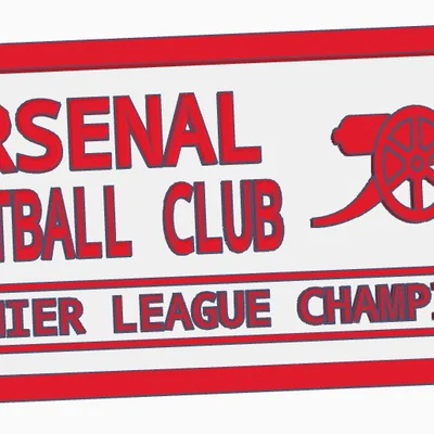 Bảng treo tường vinh danh Arsenal vô địch Premier League kèm khẩu pháo và khung