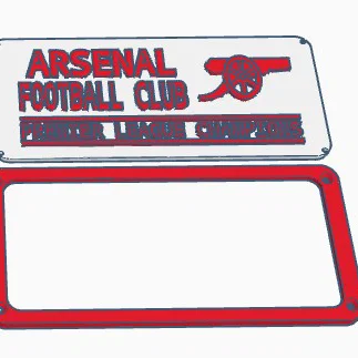 Bảng treo tường vinh danh Arsenal vô địch Premier League kèm khẩu pháo và khung