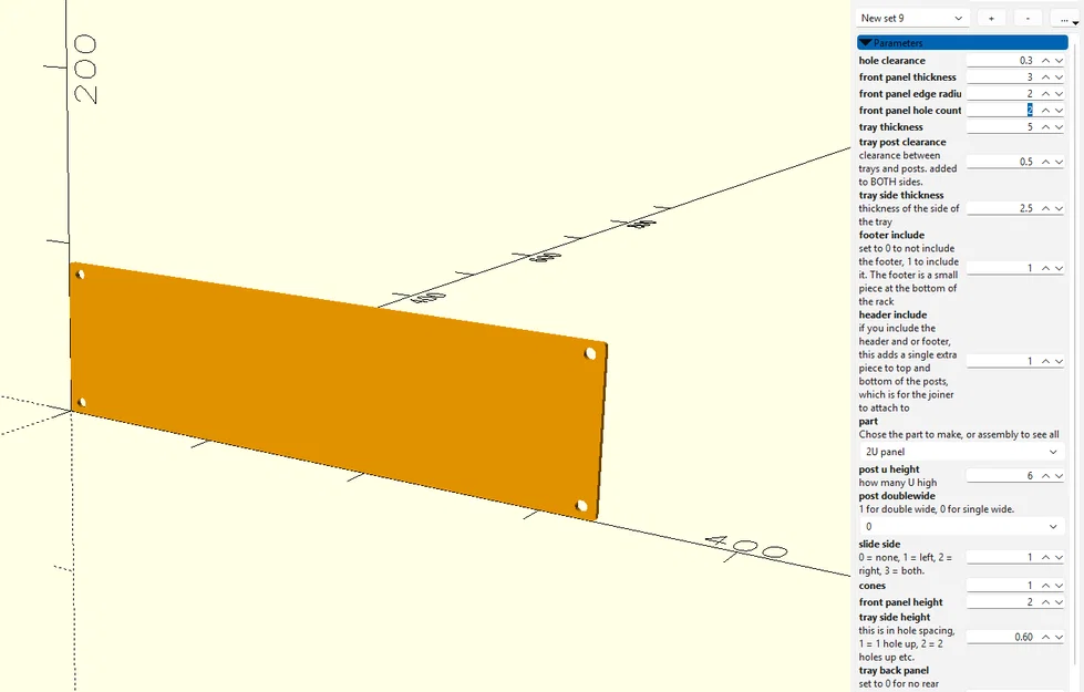 Hệ thống rack tùy biến chiều rộng (OpenSCAD) - Image 5