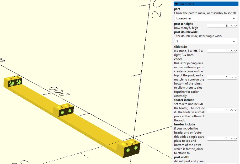 Hệ thống rack tùy biến chiều rộng (OpenSCAD) - Image 6