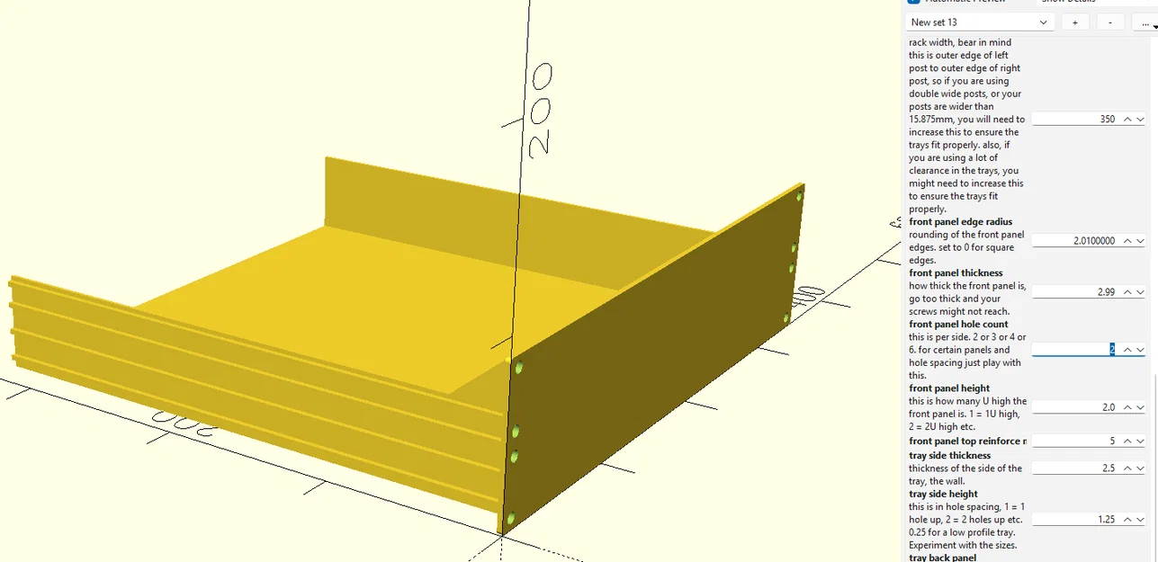 Hệ thống rack tùy biến chiều rộng (OpenSCAD) - Image 7