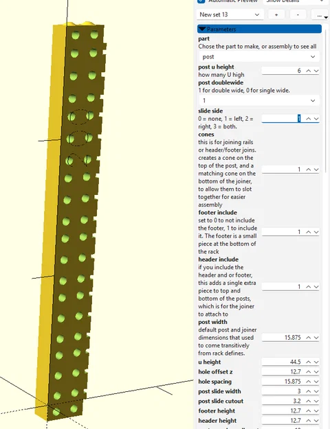 Hệ thống rack tùy biến chiều rộng (OpenSCAD) - Image 16
