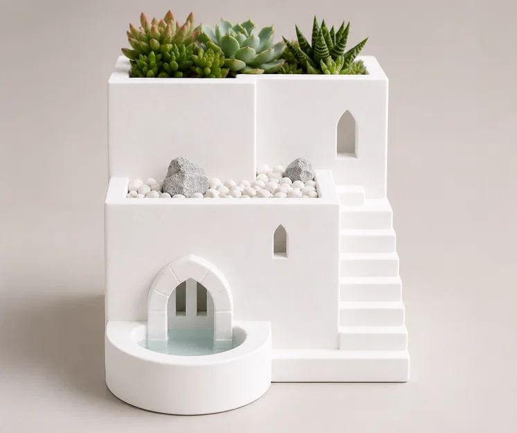 Chậu trồng cây tự thoát nước phong cách Santorini - Image 1