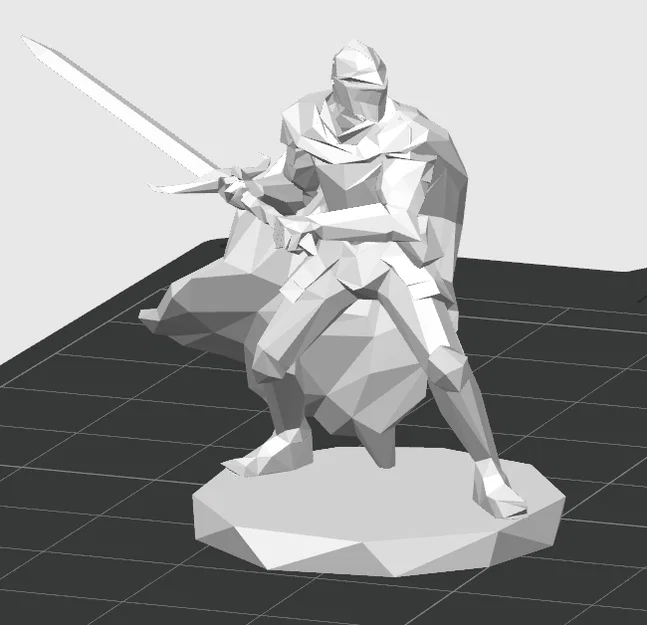 Mô hình hiệp sĩ Low Poly (Low Poly Knight) ấn tượng để in 3D - Image 1