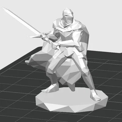 Mô hình hiệp sĩ Low Poly (Low Poly Knight) ấn tượng để in 3D