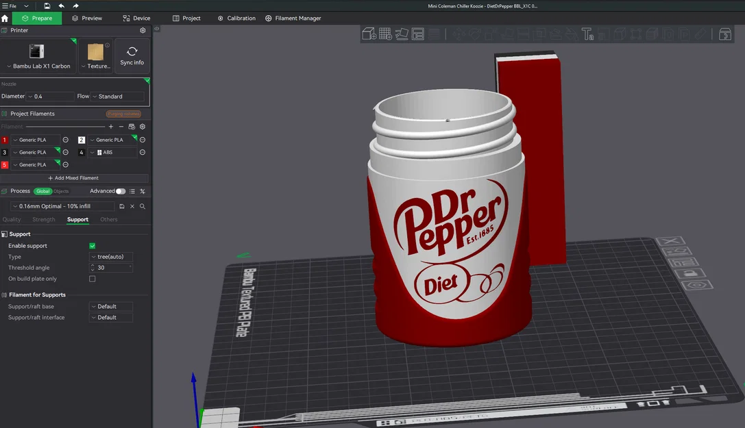 Mini Coleman Chiller Koozie - Chủ đề Dr Pepper và Diet Dr Pepper - Image 5