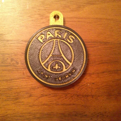 Móc khóa logo bóng đá PSG (Paris Saint-Germain) in 3D