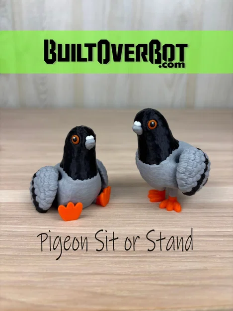 Mô hình chim bồ câu 3D linh hoạt (Pigeon Sit or Stand) đáng yêu - Image 1