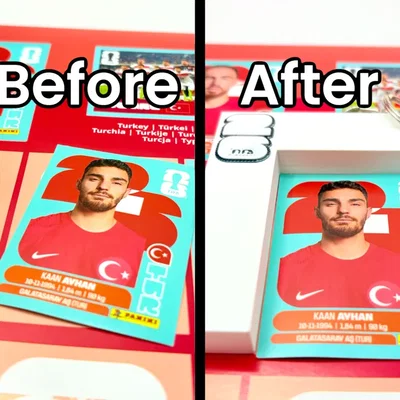 Móc khóa thước canh chỉnh vị trí sticker World Cup Panini
