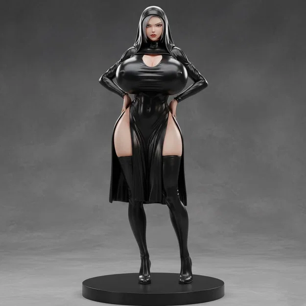 Mô hình 3D nữ tu sĩ (Monja) gợi cảm - File in STL chất lượng cao - Image 1