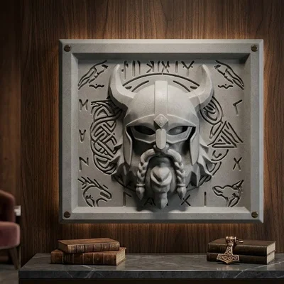 Phù điêu Viking Norse Mythology treo tường