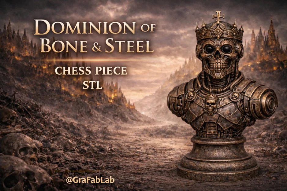 Dominion of Bone & Steel "King" - Quân cờ vua phong cách Cybernetic - Image 1