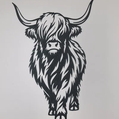Tranh treo tường bò cao nguyên Highland Cow - Decor phong cách nông trại