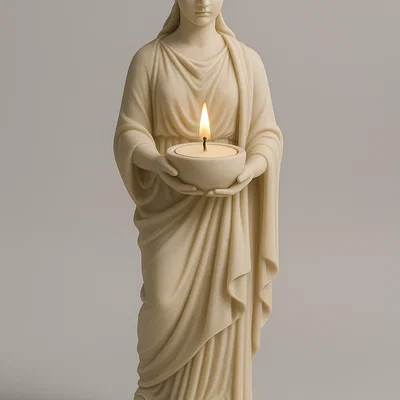 Mẫu STL Nến Thiên Thần | Tượng Nữ Thần Đựng Nến Tealight