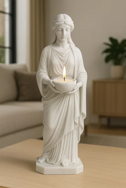 Mẫu STL Nến Thiên Thần | Tượng Nữ Thần Đựng Nến Tealight - Image 3