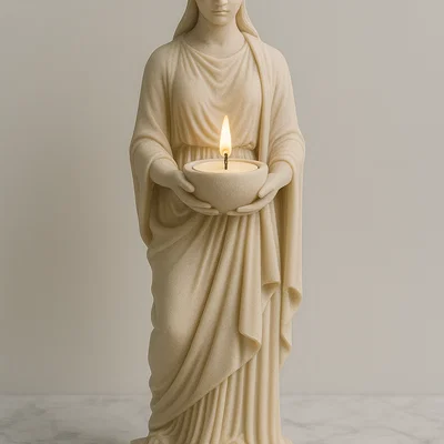 Mẫu STL Nến Thiên Thần | Tượng Nữ Thần Đựng Nến Tealight