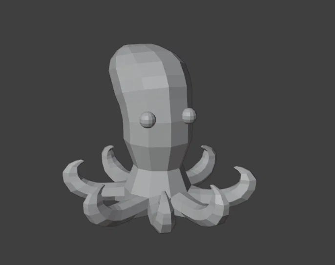 Mô hình chú bạch tuộc (Small Octopus) phong cách Low Poly đáng yêu - Image 1