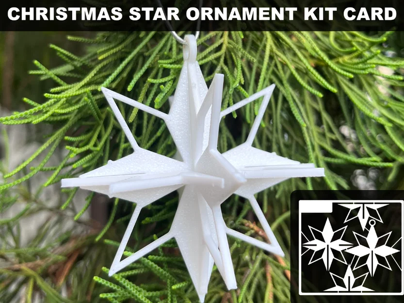 Christmas Star Ornament Kit Card - Tự in ngôi sao trang trí Giáng sinh - Image 1