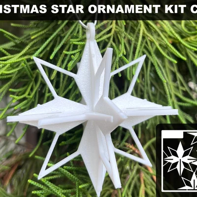 Christmas Star Ornament Kit Card - Tự in ngôi sao trang trí Giáng sinh