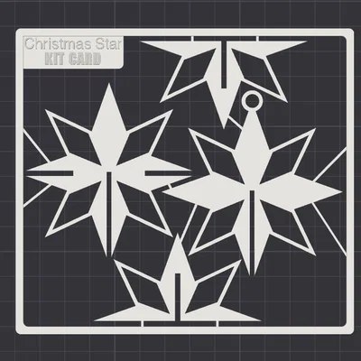 Christmas Star Ornament Kit Card - Tự in ngôi sao trang trí Giáng sinh