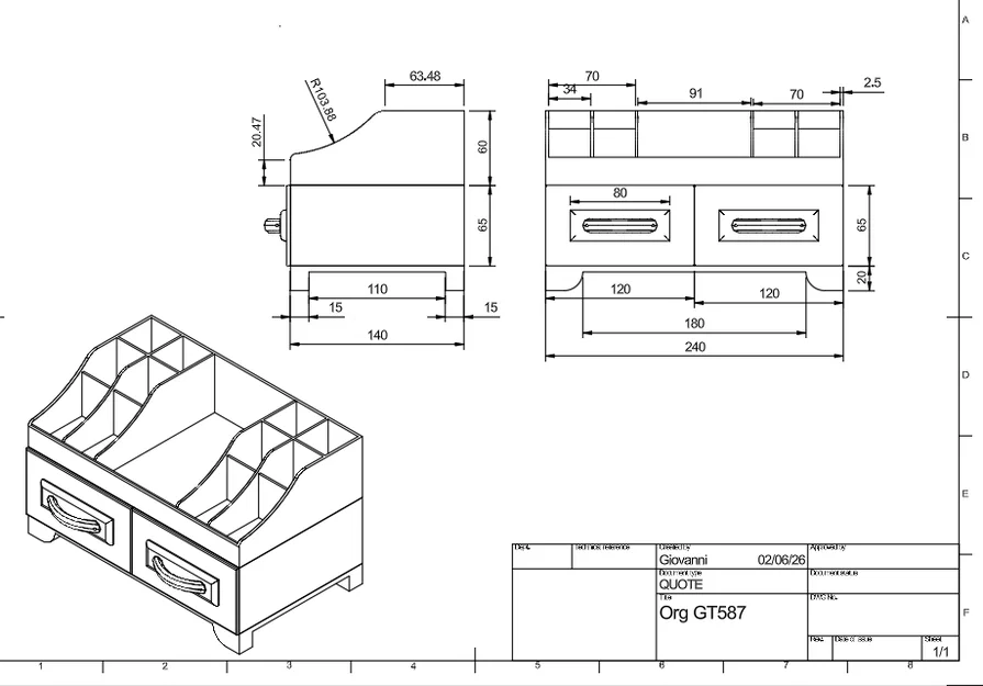 Khay Đựng Đồ Đa Năng ORGANIZZATORE GT587 Cho Bàn Làm Việc Gọn Gàng - Image 5