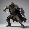 Mô hình chiến binh trung cổ Warrior with Sword 1 in 3D cực chi tiết - Thumbnail 1