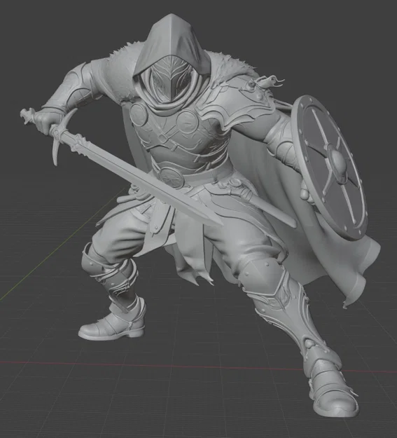 Mô hình chiến binh trung cổ Warrior with Sword 1 in 3D cực chi tiết - Image 2