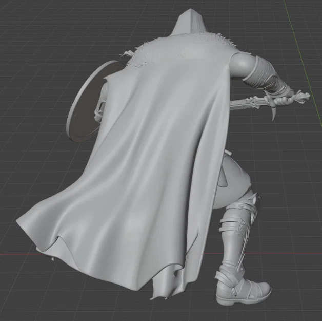 Mô hình chiến binh trung cổ Warrior with Sword 1 in 3D cực chi tiết - Image 3