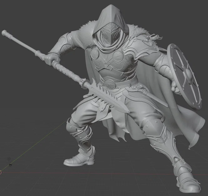 Mô hình chiến binh trung cổ Warrior with Sword 1 in 3D cực chi tiết - Image 4