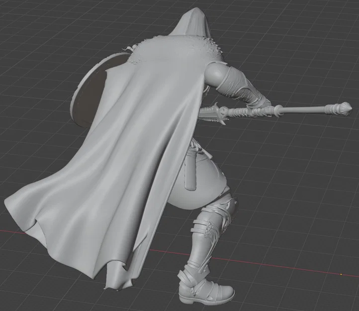 Mô hình chiến binh trung cổ Warrior with Sword 1 in 3D cực chi tiết - Image 5