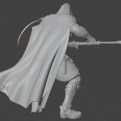Mô hình chiến binh trung cổ Warrior with Sword 1 in 3D cực… 5