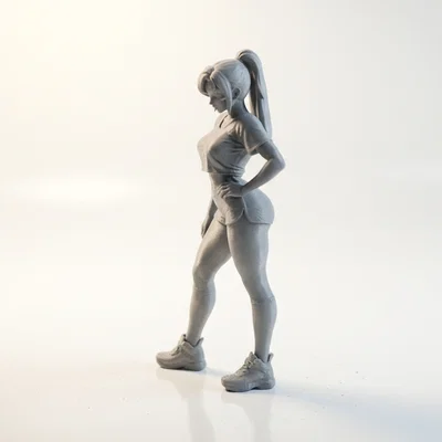 Mô hình 3D Nữ vận động viên bóng chuyền (Volleyball Girl Athletic Figurine)