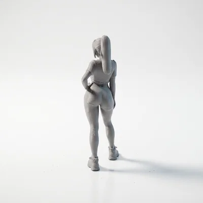 Mô hình 3D Nữ vận động viên bóng chuyền (Volleyball Girl Athletic Figurine)