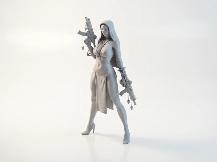 Mô Hình 3D Nữ Chiến Binh (Warrior Nun) - Tượng Nhân Vật Nữ Sắc Nét - Image 1