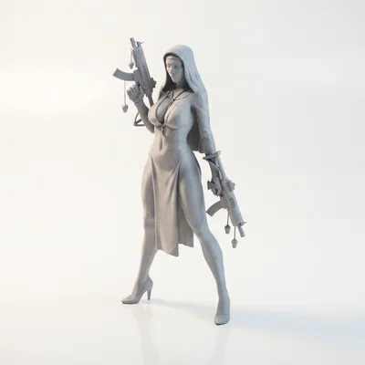 Mô Hình 3D Nữ Chiến Binh (Warrior Nun) - Tượng Nhân Vật Nữ Sắc Nét