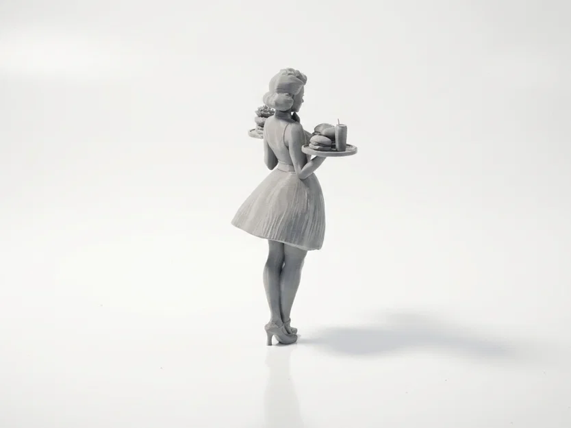 Mô hình tượng nhân vật nữ phục vụ bàn (Waitress) 3D Printable - Image 3