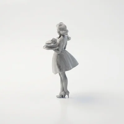 Mô hình tượng nhân vật nữ phục vụ bàn (Waitress) 3D Printable