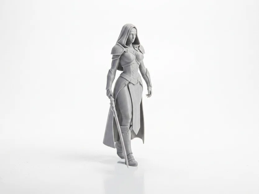 Mô hình 3D Nữ tu Chiến binh - Tượng Fantasy dành cho in 3D - Image 2