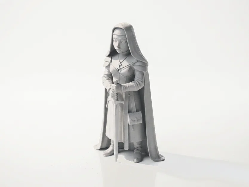 Mô hình 3D Warrior Nun Nữ Chiến Binh Fantasy có thể in được - Image 1