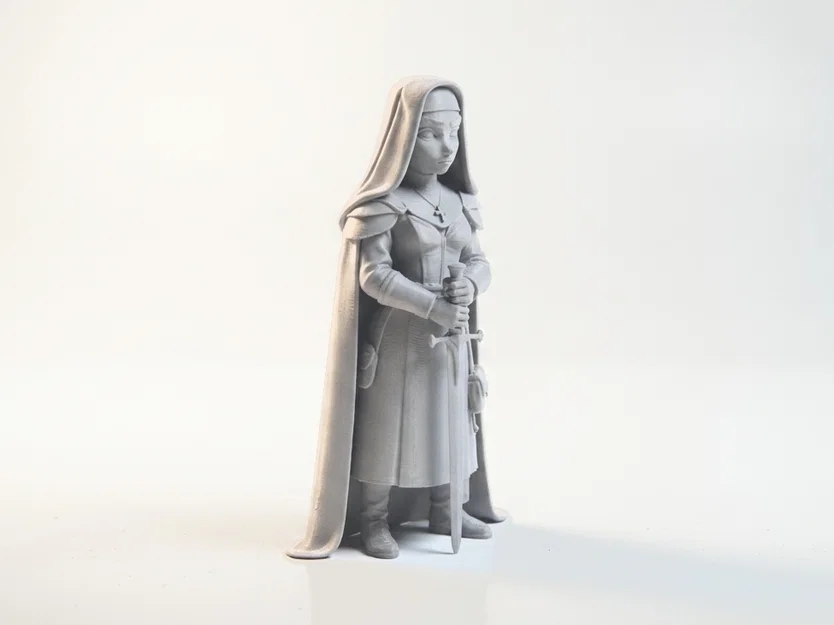 Mô hình 3D Warrior Nun Nữ Chiến Binh Fantasy có thể in được - Image 2