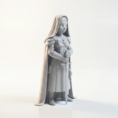Mô hình 3D Warrior Nun Nữ Chiến Binh Fantasy có thể in được