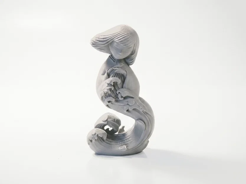 Mô hình điêu khắc 3D cô gái sóng nước - Wave Girl Flowing Sculpture - Image 1