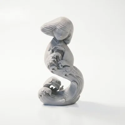 Mô hình điêu khắc 3D cô gái sóng nước - Wave Girl Flowing Sculpture