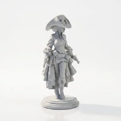 Mô hình nữ cao bồi miền viễn tây - Wild West Lady Figurine (STL file)