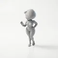 Mô hình tượng người phụ nữ ngoái nhìn - File 3D in ấn nghệ thuật - Thumbnail 4
