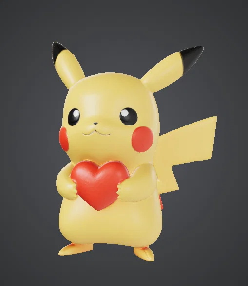 Mô hình Pikachu ôm trái tim siêu dễ thương dành cho fan Pokemon - Image 1