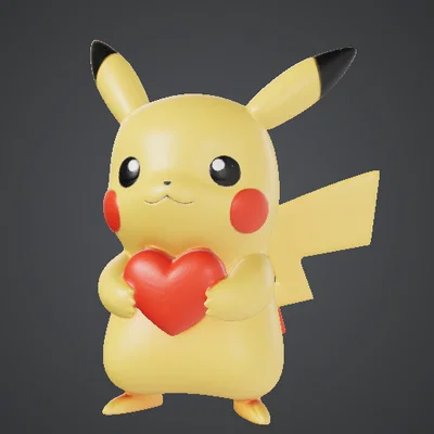 Mô hình Pikachu ôm trái tim siêu dễ thương dành cho fan Pokemon