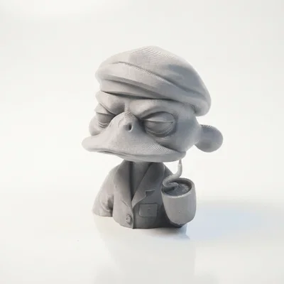 Mô hình chú vịt uống cà phê buổi sáng in 3D đáng yêu