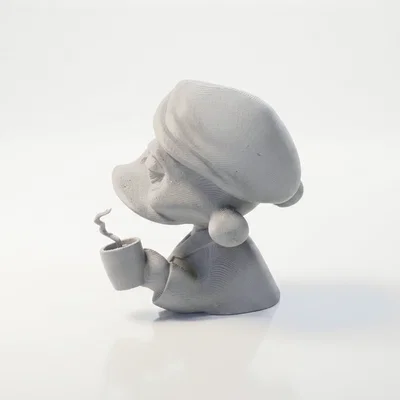Mô hình chú vịt uống cà phê buổi sáng in 3D đáng yêu