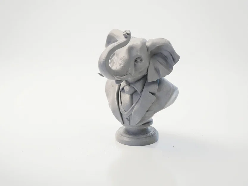 Mô hình tượng bán thân chú voi mặc vest sang trọng (File in 3D) - Image 1